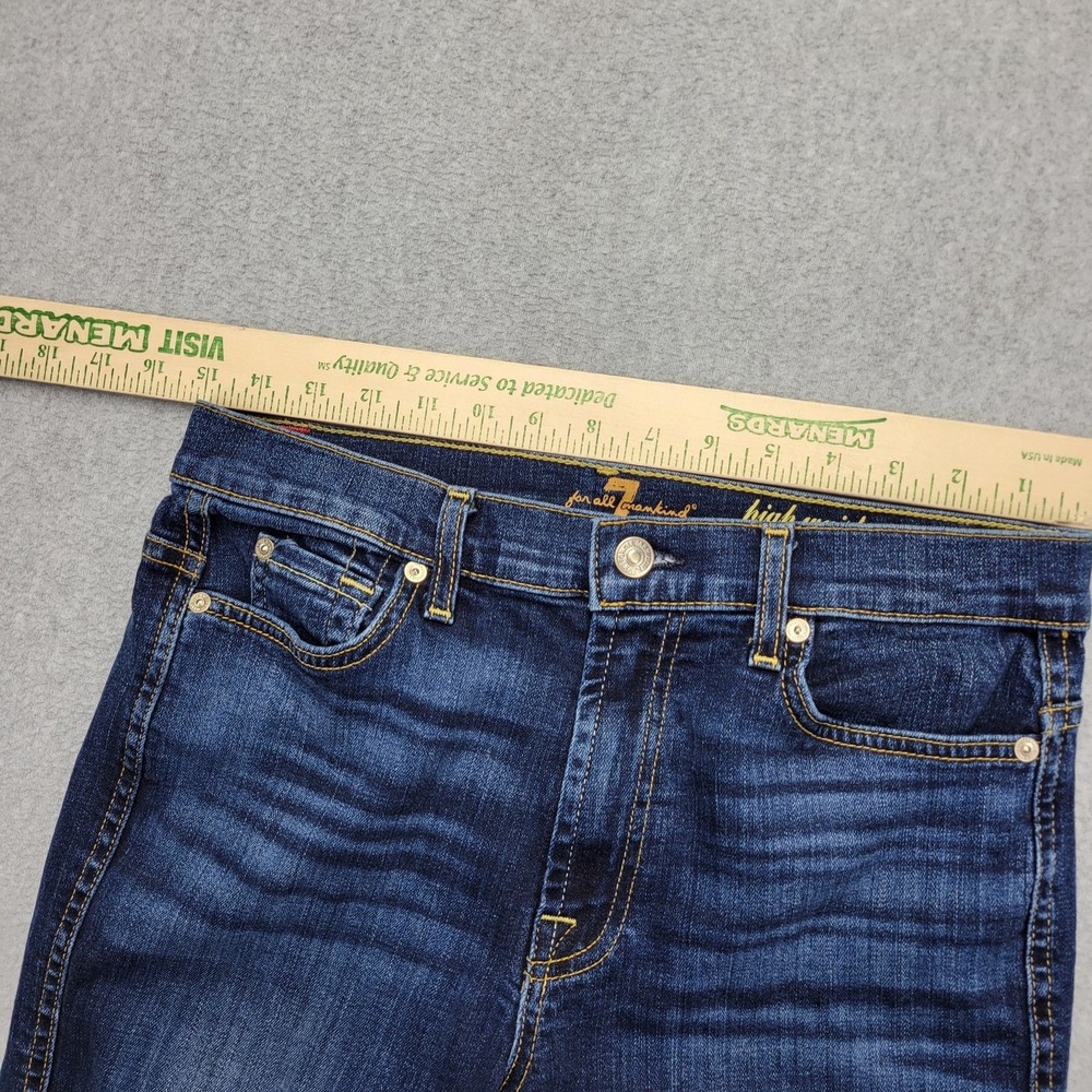 7 For All Mankind High Waist Bootcut Jeans Womens 31 Blue Stretch Denim - Picture 8 of 11